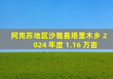 阿克苏地区沙雅县塔里木乡 2024 年度 1.16 万亩